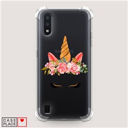 Противоударный силиконовый чехол Flower Unicorn на Samsung Galaxy A01