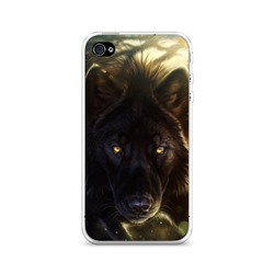 Силиконовый чехол Волк в свете на iPhone 4/4S