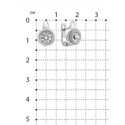 Серьги из серебра с бриллиантами родированные