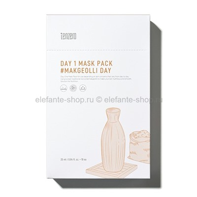 Питательная маска для лица Tenzero Day1 Mask Pack #Makgeolli Day 25ml (125)