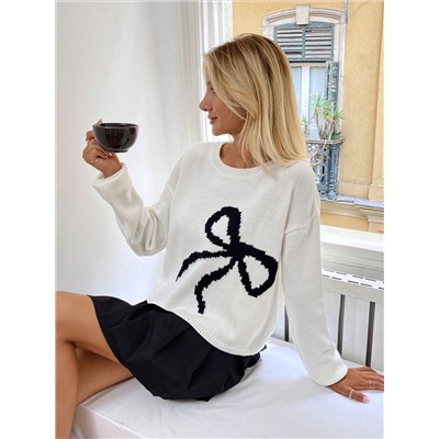 SHEIN Pullover mit Schleifenmuster