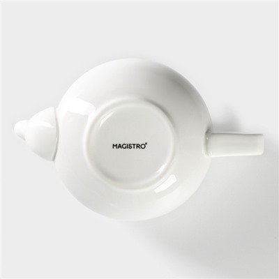 Чайник фарфоровый заварочный Magistro «Бланш», 600 мл, цвет белый