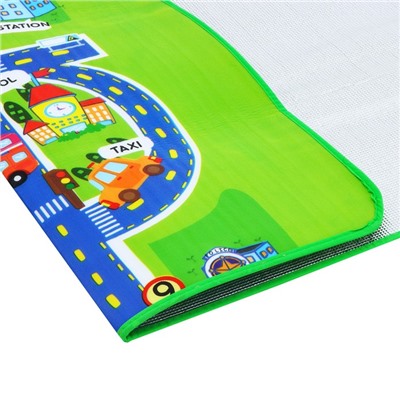 Игровой коврик на фольгированной основе «Веселые дороги», 180х150x0,5 см, Крошка Я