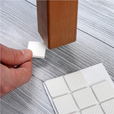 Накладка мебельная квадратная ТУНДРА, размер 25 х 25 мм, 18 шт, полимерная, цвет белый