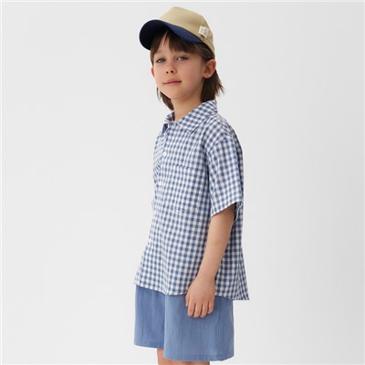 Костюм для мальчика (рубашка и шорты) KAFTAN, р.32 (110-116), синий