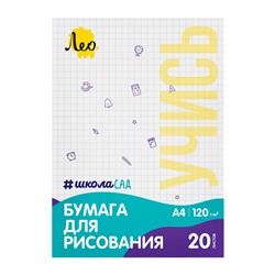 Лео. Бумага для рисования в папке "ШколаСад" 120 г/м2  A4  21х 29.7 см арт.LPD-20