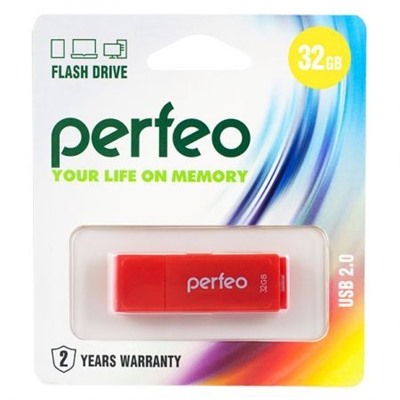 32Gb Perfeo C04 Red USB 2.0 (PF-C04R032)