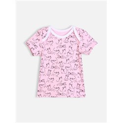 Розовая футболка с котиками для новорождённой (431322760)