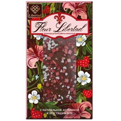 Шоколад Libertad Fleur Молочный с натуральной клубникой и хрустящим безе, (блок 10шт по 80г)