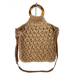 Летняя женская сумка плетеная из соломы, цвет песочный