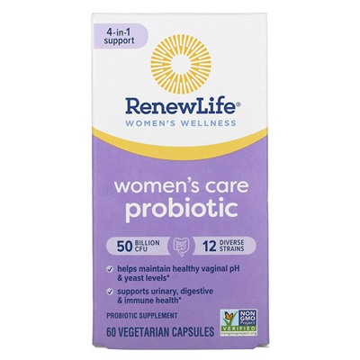 Renew Life Ultimate Flora Женский вагинальный пробиотик, 50 миллиардов КОЕ, 60 вегетарианских капсул