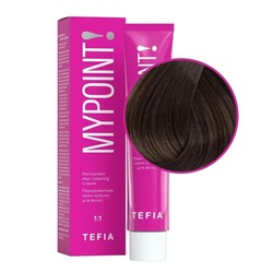 TEFIA Mypoint 6.1 Перманентная крем-краска для волос / Темный блондин пепельный, 60 мл