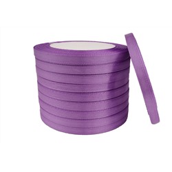 Однотонная атласная лента (светло-фиолетовый), 6мм * 250 ярдов