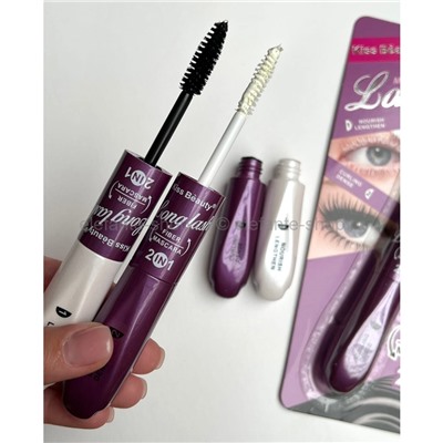 Двойная тушь для ресниц Kiss Beauty Black and White Long lasting Mascara 2in1