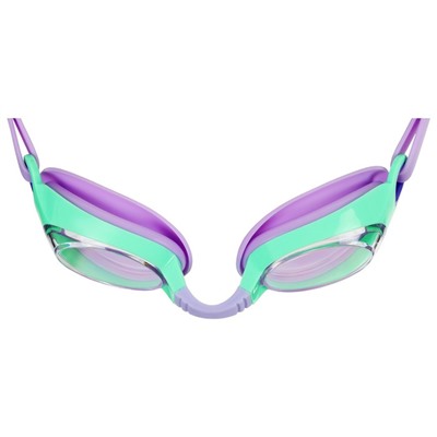 Очки для плавания детские ONLYTOP, беруши, набор носовых перемычек, цвет фиолетовый/зелёный