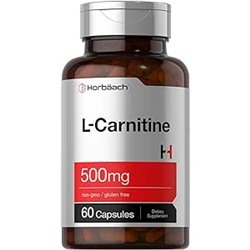 L Carnitine Supplement 500mg | 60 Capsules | as L-Carnitine L-Tartrate | Non-GMO and Gluten Free | by Horbaach