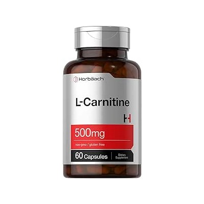 L Carnitine Supplement 500mg | 60 Capsules | as L-Carnitine L-Tartrate | Non-GMO and Gluten Free | by Horbaach