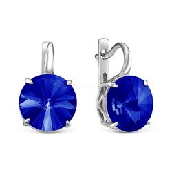 Серьги из серебра с кристаллами Swarovski родированные 925 пробы 0042с-206