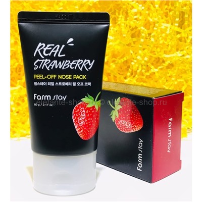 Маска-пленка для кожи носа FarmStay Real Strawberry Peel-Off Nose Pack 60ml (13)