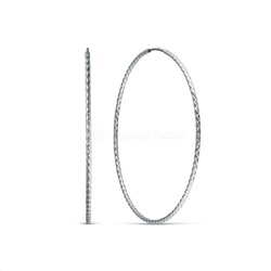 Серьги-конго из серебра родированные - диаметр 5 см