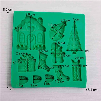 Силиконовый молд Рождественское Ассорти