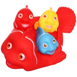 Набор резиновых игрушек для ванны «Мыльница: Рыбки», 4 шт, Крошка Я
