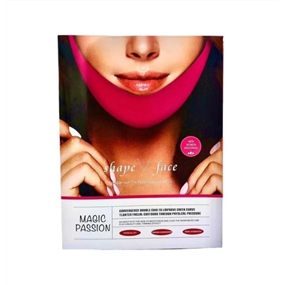 Подтягивающая лифтинг-маска для области подбородка и щёк Magic Passion Perfect V Lifting Premium Mask Pink (упаковка 5шт)