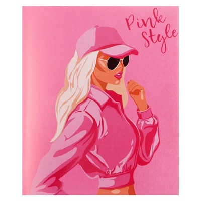 Тетрадь 48л кл Barbie pink style, обл мел карт, выб УФ-лак, бл офс, 4В МИКС