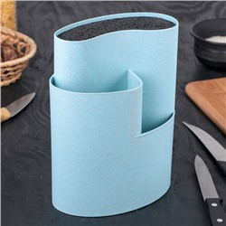 Подставка для ножей и столовых приборов «Нежность», 18×11 см, цвет голубой