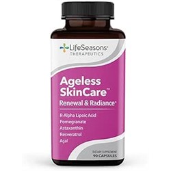 LifeSeasons - Ageless Skincare - Anti Aging Supplement - Antioxidant Support - Moisturizes & Nourishes Skin - Acai Berry Astaxanthin Resveratrol R-Alpha Lipoic Acid & Pomegranate Extract - 90 Capsules