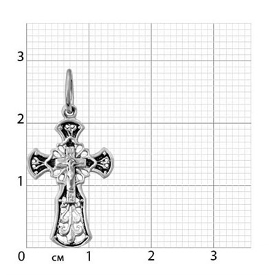 Крест из серебра частичное чернение литье
