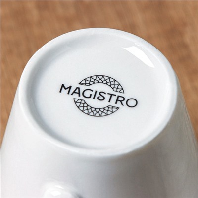 Чашка фарфоровая чайная Magistro Сrotone, 220 мл, цвет белый