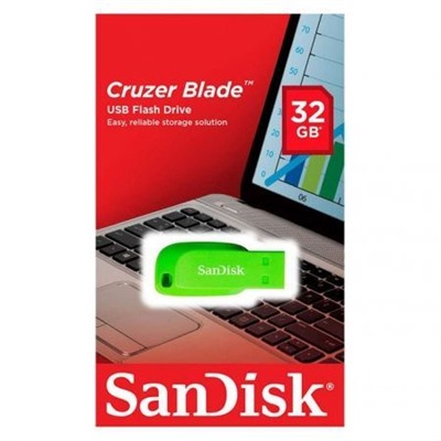 32Gb Sandisk Cruzer Blade Green USB2.0 (SDCZ50C-032G-B35GE)