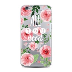 Силиконовый чехол All you need is love в цветах на iPhone 6S