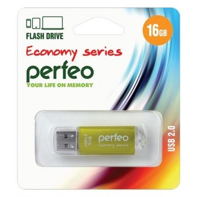 16Gb Perfeo E01 Gold Economy Series USB 2.0 (PF-E01Gl016ES)