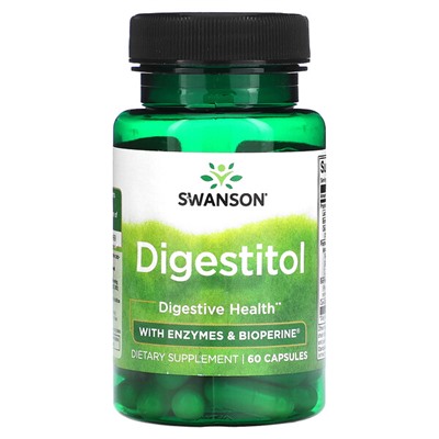 Swanson Digestitol с ферментами и Bioperine - 60 капсул - Swanson