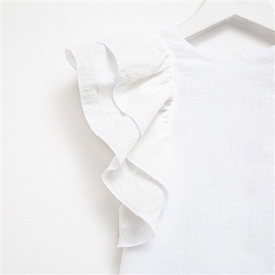 Платье для девочки MINAKU: Cotton Collection цвет белый, рост 128