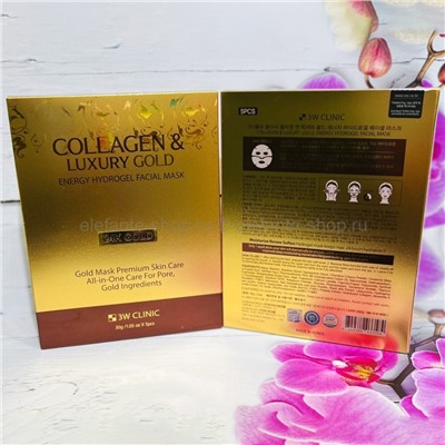 Гидрогелевая маска для лица с золотом 3W Clinic Collagen & Luxury Gold Energy Hydrogel Facial Mask (78)