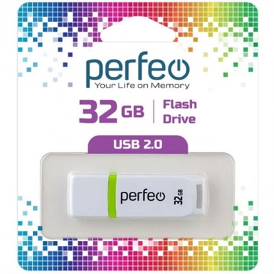 32Gb Perfeo C11 White USB 2.0 (PF-C11W032)