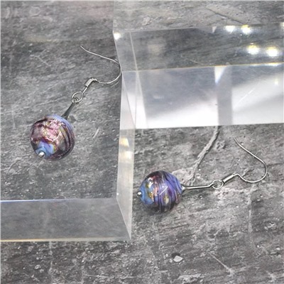 Серьги из муранского стекла PURPLE MIST LS2548