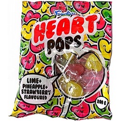 Леденцы фруктовые в форме сердца с разными вкусами Fundiez Heart Pops 200 гр