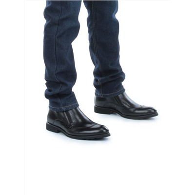 01-H9001-B76-SW3 BLACK Ботинки демисезонные мужские (натуральная кожа)