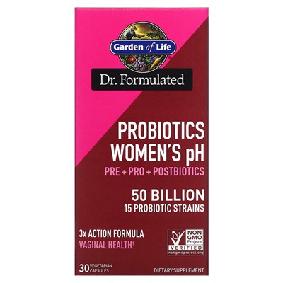 Garden of Life Probiotics Women's pH, 50 Billion, 30 Vegetarian Capsules