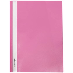 Папка-скоросшиватель пластик. А4, 180мкм, розовая с прозр. верхом ASp_04112