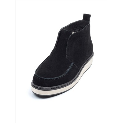 01-5173-2 BLACK Ботинки демисезонные (натуральная замша, байка)