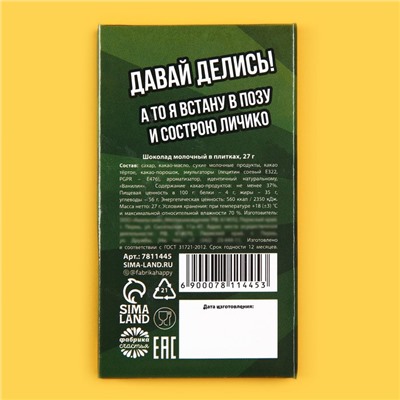 Шоколад молочный «Мем», 27 г.