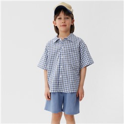 Костюм для мальчика (рубашка и шорты) KAFTAN, р.32 (110-116), синий