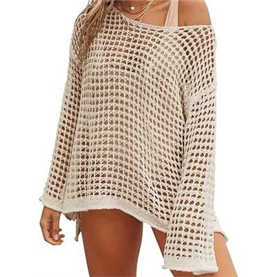 Beach Coverup for Women Bathing Suit Coverup Long Sleeve Beach Cover Up
