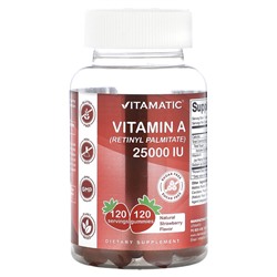 Vitamatic Витамин А (Ретинил Пальмитат) - 25,000 МЕ - 120 жевательных мармеладок - Vitamatic