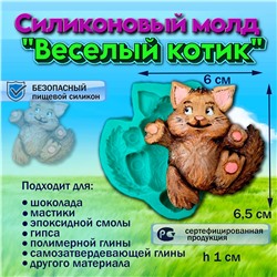 Силиконовый молд Веселый котик